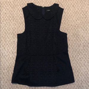 Navy Blue J. Crew Short-Sleeved Peplum Top